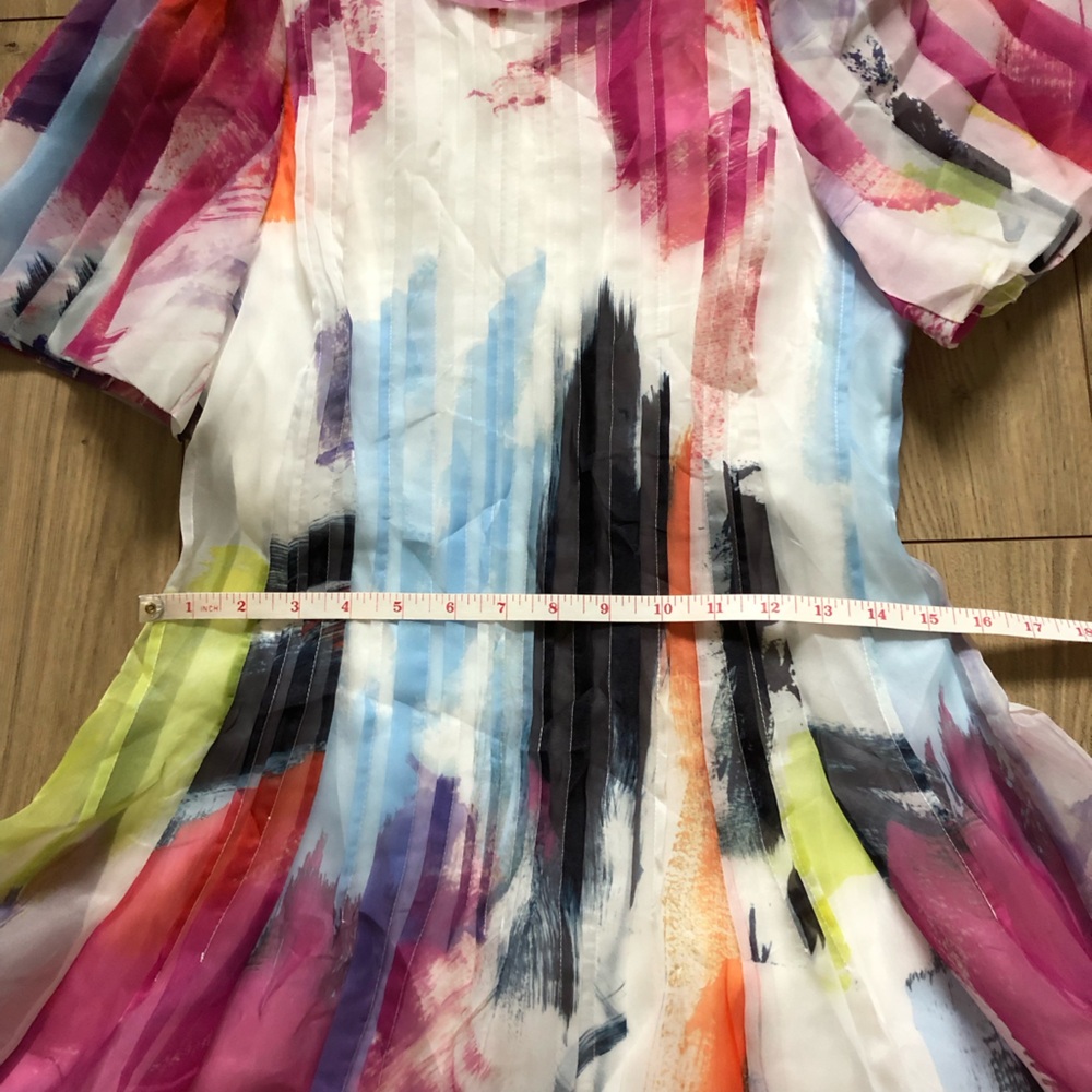Women’s Aje Abstract Sunset Nova Pleated Midi Dress size 2  Spring 2024 - Picture 11 of 16